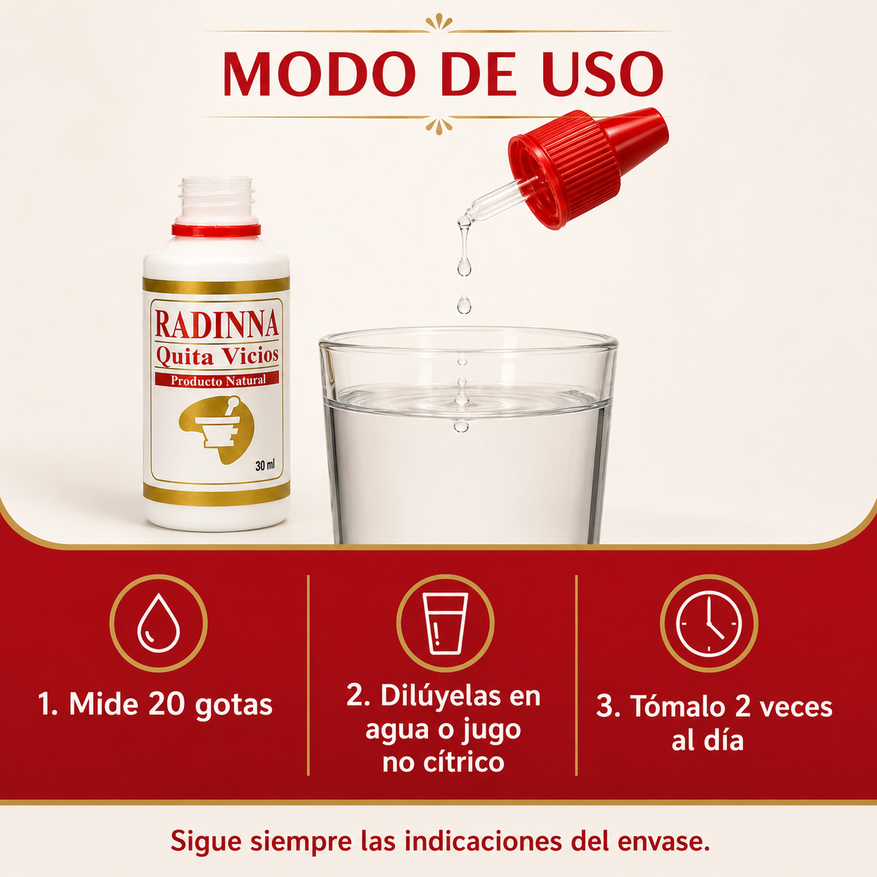 Radinna Quita Vicios – Apoyo Natural en Gotas 30 ml