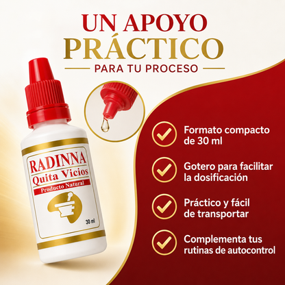 Radinna Quita Vicios – Apoyo Natural en Gotas 30 ml