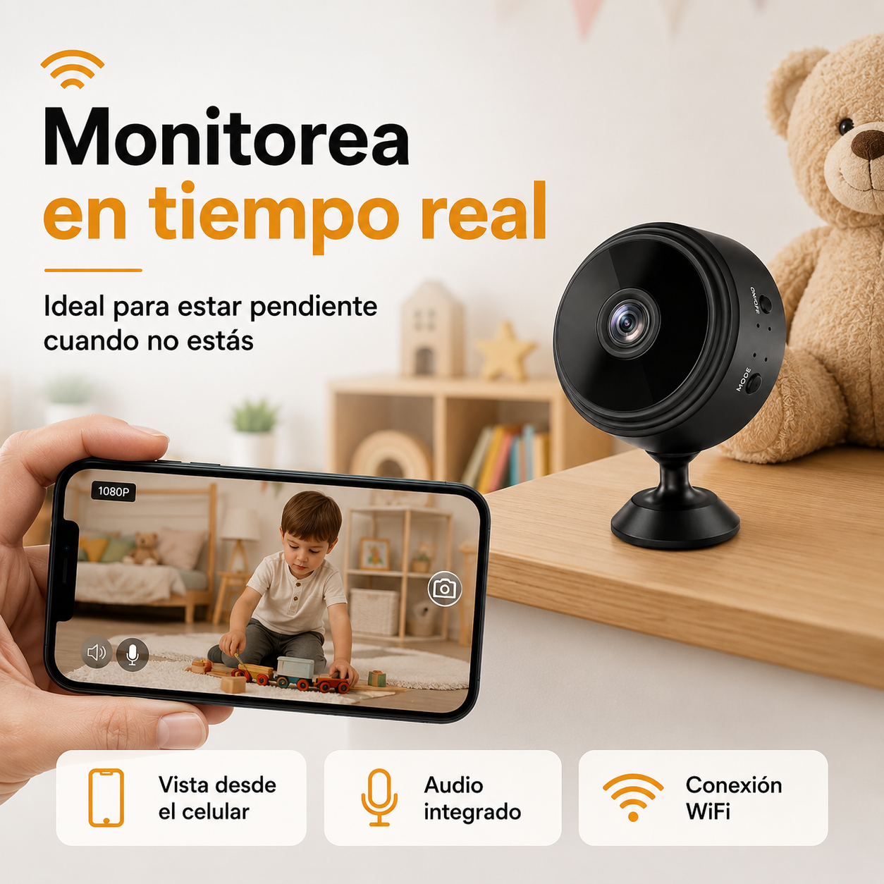 Mini Cámara A9 Wi-Fi 1080P Full HD
